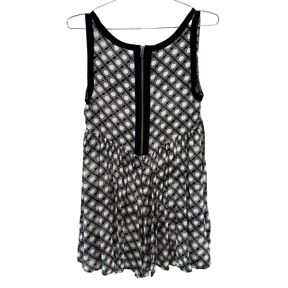 FREE PEOPLE Molly Dot Swing Sleeveless Shift Dress • XS • black & white - Picture 5 of 9